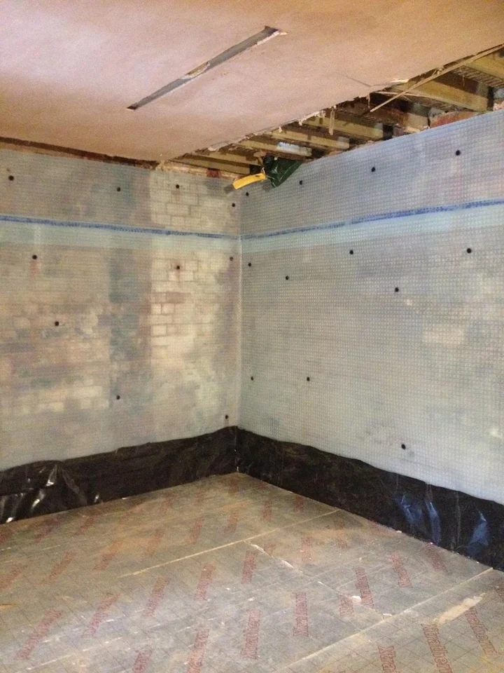 Cellar tanking membrane installation